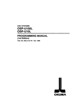 Okuma OSP-U100L OSP-U10L Programming Manual