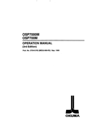 Okuma OSP7000M OSP700M Operation Manual