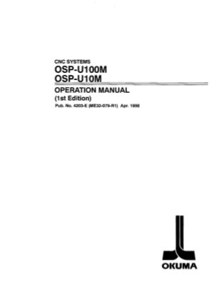 Okuma OSP-U100M OSP-U10M Operation Manual