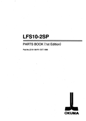 Okuma LFS10-2SP Parts Book