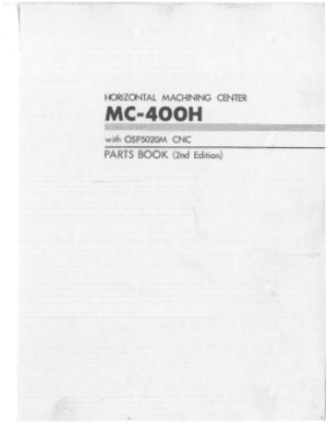 Okuma HMC MC-400H OSP5020M Parts Book