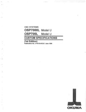 Okuma OSP7000L Model U Custom Specifications