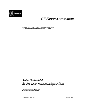 Fanuc 15-Model B Gas Laser Plasma Cutting Machines Descriptions Manual 62082EN-1