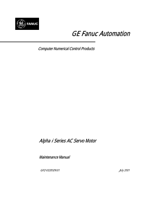 Fanuc Alpha i Series AC Servo Motor Maintenance Manual 65285EN
