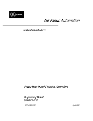 Fanuc Power Mate D/F Programming Manual Vol 1