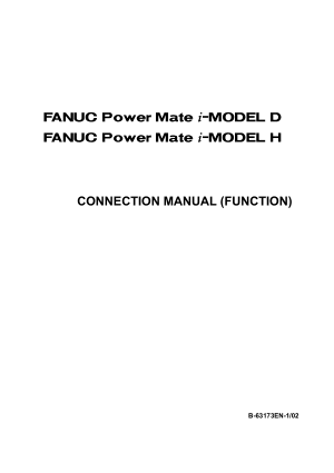 Fanuc Power Mate i-D/H Connection Manual Function