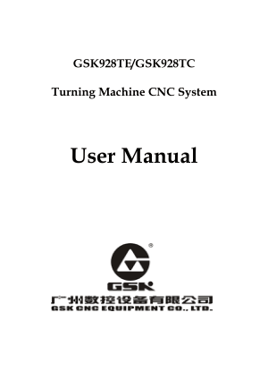GSK928TE GSK928TC Turning CNC User Manual