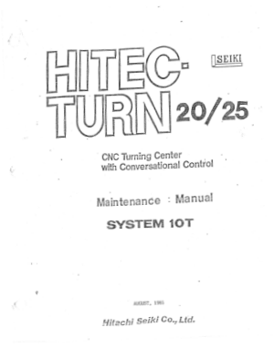 Hitachi Seiki HITEC-TURN 20 25 Maintenance Manual