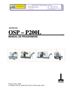 Okuma Sistem CNC OSP-P200L Manual de Programare