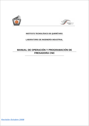 Manual de Operaci�n Y Programaci�n de Fresadora CNC
