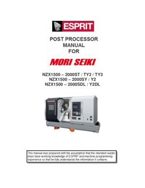 ESPRIT CAM Post Processor Manual MORI SEIKI NZX1500
