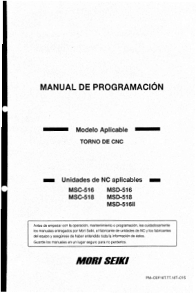 MORI SEIKI Manual de Programacion TORNO de CNC