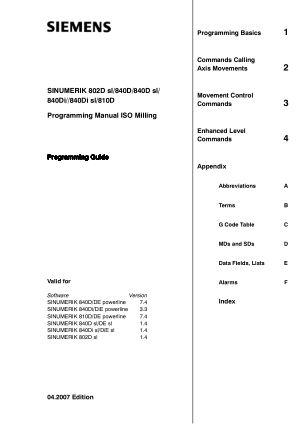 SINUMERIK 840D Milling Programming Manual