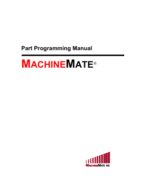 MachineMate Part Programming Manual