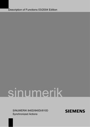 Sinumerik 840D Synchronized Actions Description