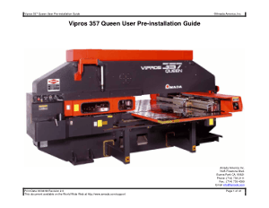 Amada Vipros 357 Queen User Pre-installation Guide