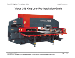 Amada Vipros 358 King User Pre-installation Guide