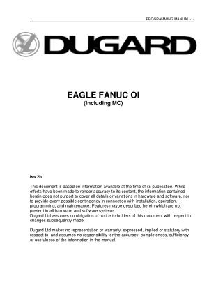 Dugard Eagle Fanuc 0i MC Programming Manual