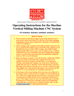 Sherline CNC Milling Operating Instructions v6 with EMC2