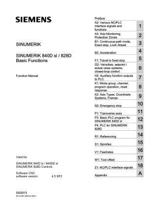 Sinumerik 840D Basic Functions Manual