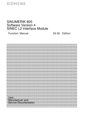 SINUMERIK 805 SINEC L2 Interface Module Function Manual