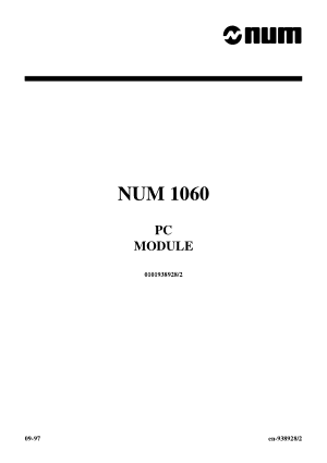 NUM 1060 PC MODULE Manual