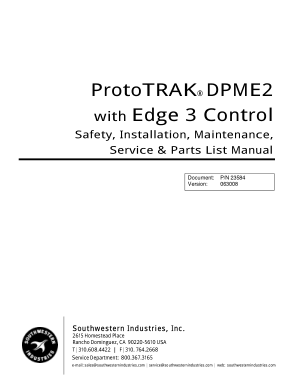 ProtoTRAK DPME2 with Edge 3 Maintenance Manual