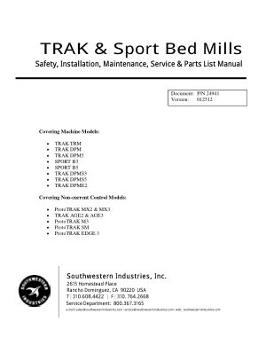 TRAK & Sport Bed Mills Maintenance Manual
