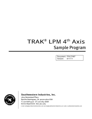 TRAK LPM 4th Axis Sample Program