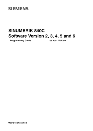 Sinumerik 840C Programming Guide