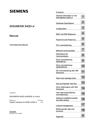 Sinumerik 840Di sl Commissioning Manual