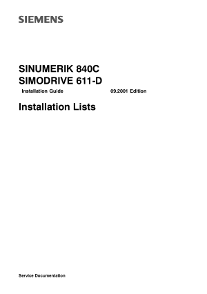 Sinumerik 840C Installation Guide