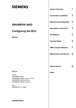 Sinumerik 840D Configuring the NCU Manual