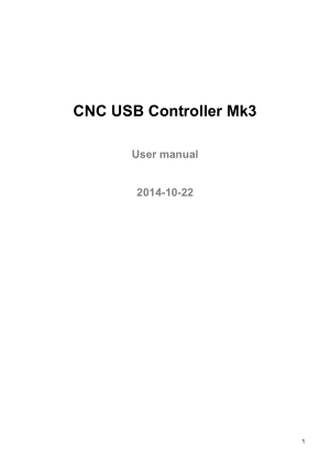 CNC USB Controller Mk3 User manual