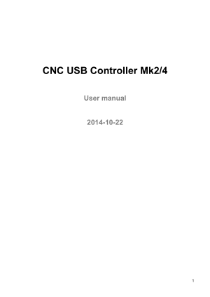 CNC USB Controller Mk2/4 User manual