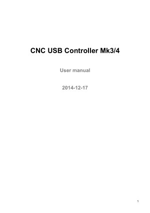 CNC USB Controller Mk3/4 User manual