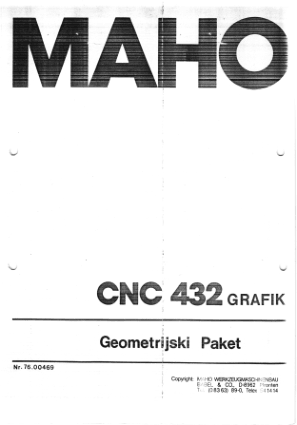MAHO CNC 432 GRAFIK Geometrijski Paket