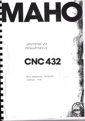 MAHO CNC432 Operating Programming Manual