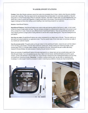 Muratec Wash Blowout Stations