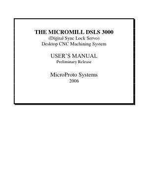 MICROMILL DSLS 3000 User Manual