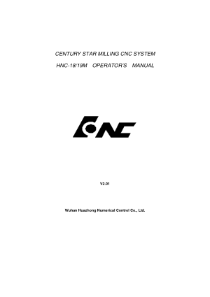 Century Star Milling CNC HNC-18/19M Operator Manual