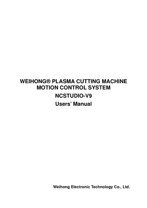 WEIHONG Plasma Cutting Users Manual