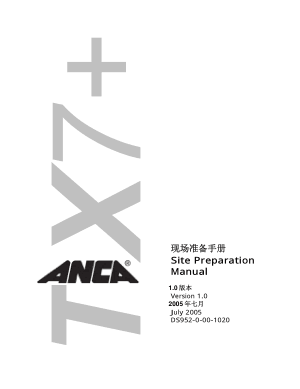ANCA TX75 Site Preparation Manual