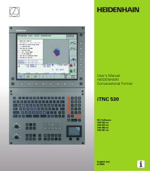 Heidenhain iTNC 530 Conversational Format Manual 340 481-xx
