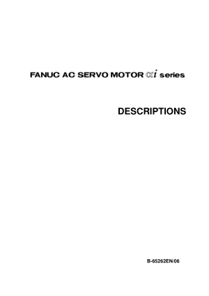 Fanuc AC Servo Motor Alpha i Description Manual 65262EN