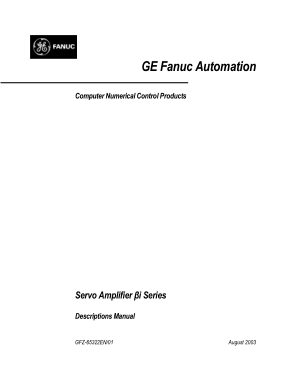 Fanuc Servo Amplifier Beta i Series Descriptions Manual 65322EN