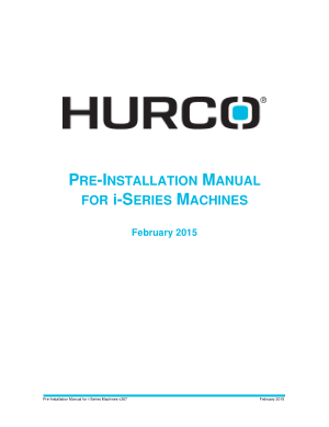 Hurco Pre Installation Manual i Series Machines