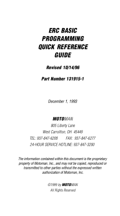 Motoman ERC Basic Programming Quick Reference Guide