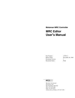 Motoman MRC Editor User Manual