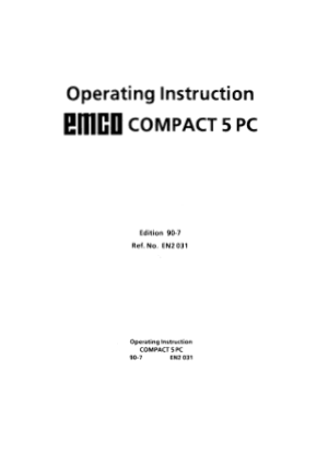 EMCO Compact 5 PC Operating Manual